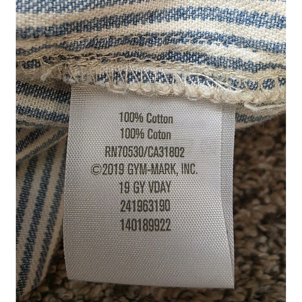 Gymboree Size 10 Striped Cherry Dress Full Snap Up Blue White Classic Fall